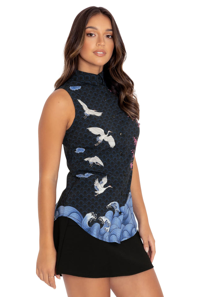 BlackMilk Clothing - Flight Of Tsuru Business Shirt