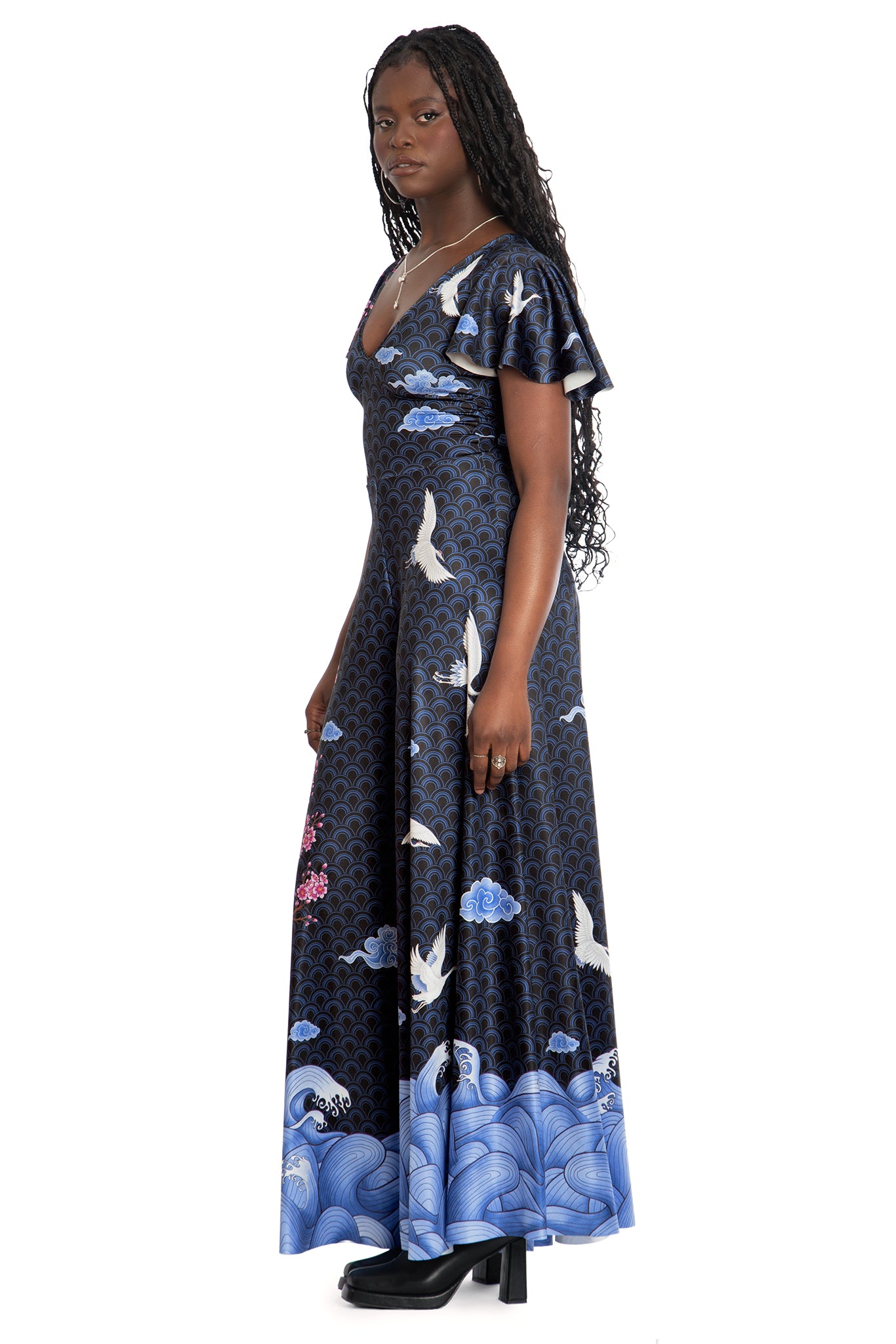 Flight Of Tsuru Rio Marilyn Jumpsuit - Limited – BlackMilk Clothing