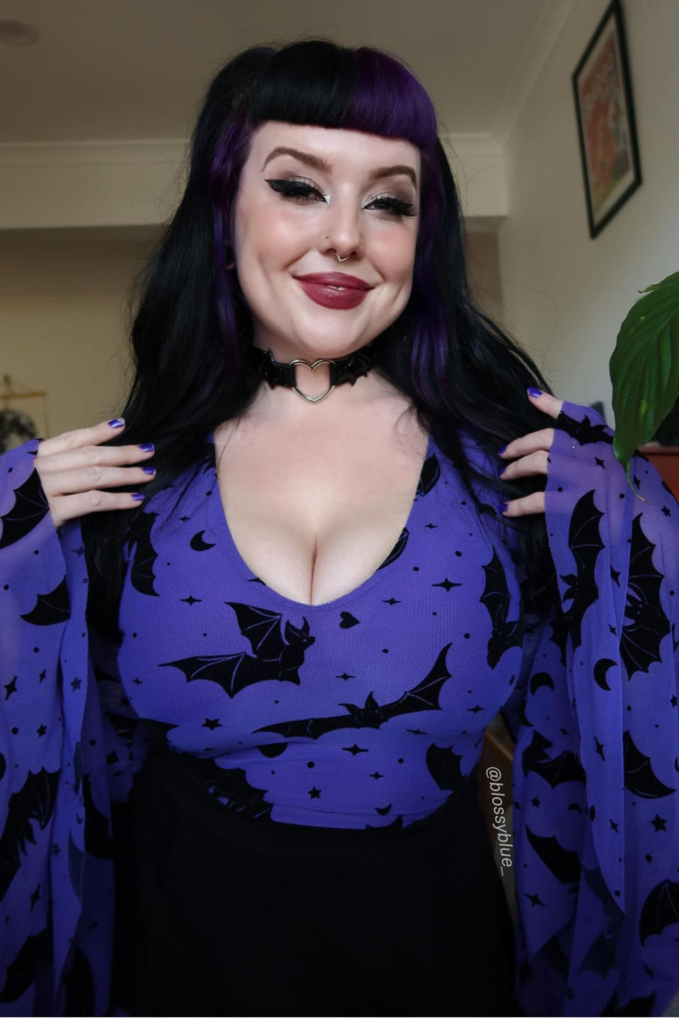 Flock Of Bats Purple Spectre Top Limited BlackMilk Clothing