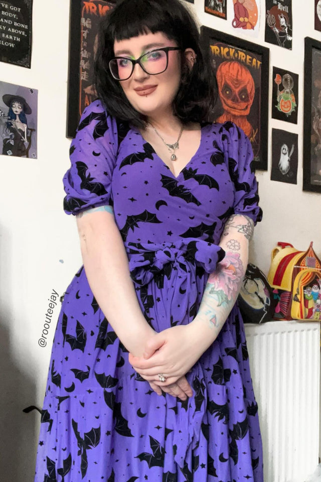 Flock Of Bats Purple Wrap Midaxi Dress Flock Of Bats Purple Wrap Midaxi Dress