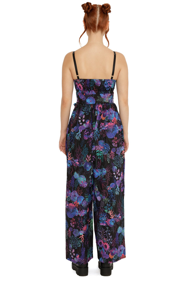 Floral Coral Long Jumpsuit