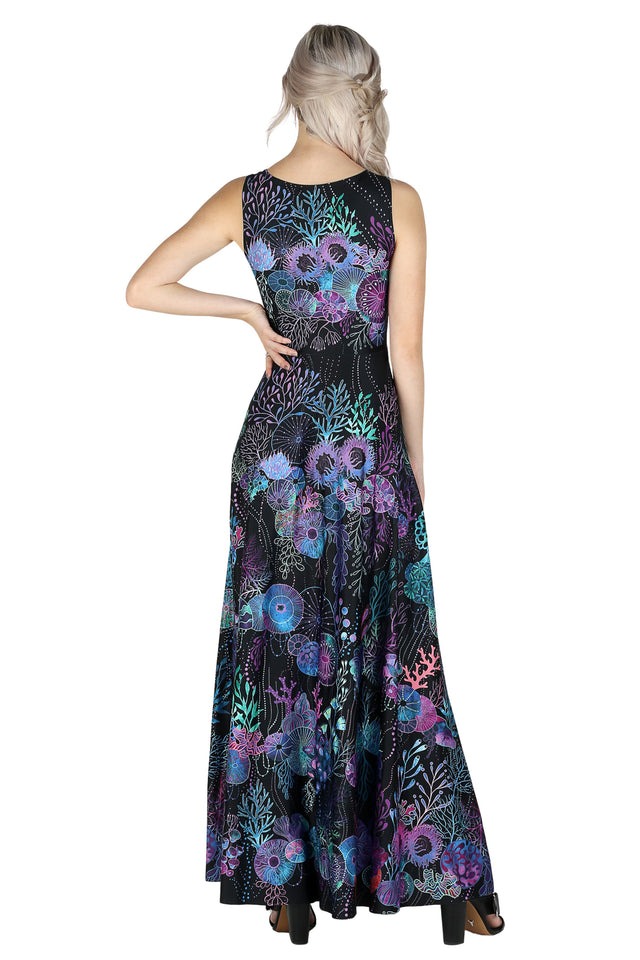 Floral Coral Princess Maxi Dress
