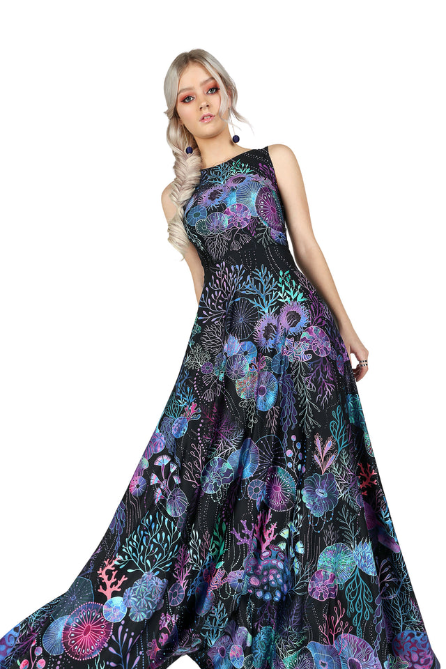 Floral Coral Princess Maxi Dress