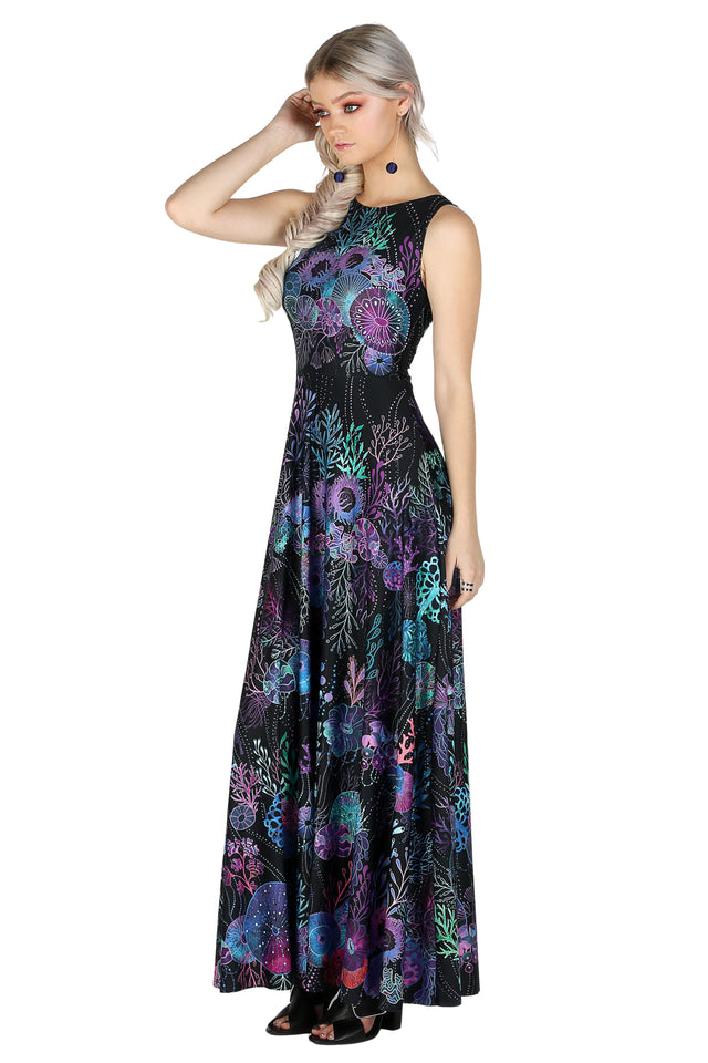 Floral Coral Princess Maxi Dress