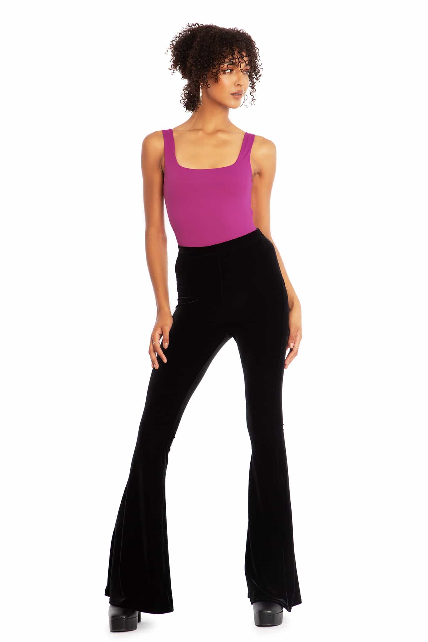 トップス PILE FLARE TANK TOPS Imily Bela Women's Sexy Plunge Deep V Neck Going Out Tank Top