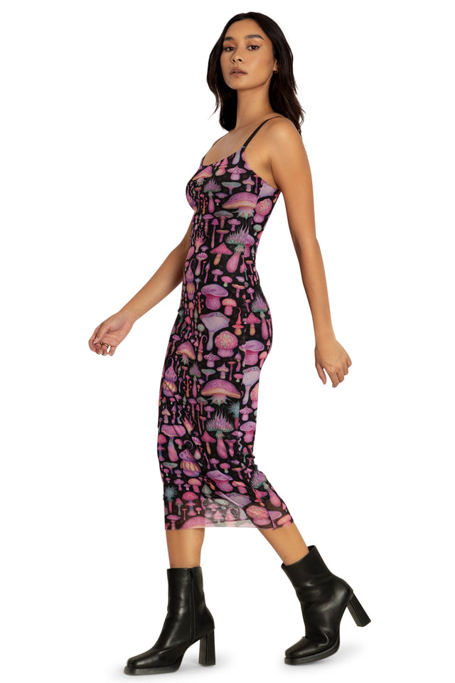 BlackMilk Clothing - Fungirl Black Sheer Bodycon Slip Dress