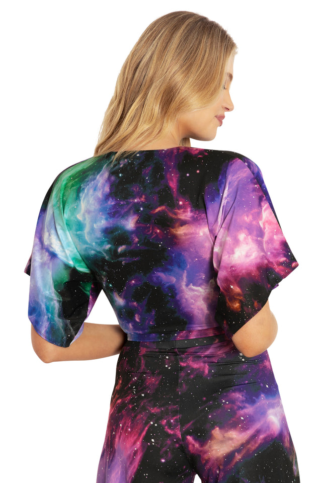 BlackMilk Clothing - Galaxy Butterfly Kimono Tie Top