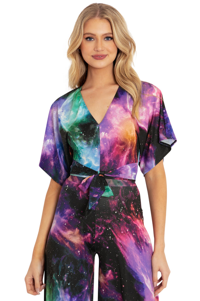 BlackMilk Clothing - Galaxy Butterfly Kimono Tie Top