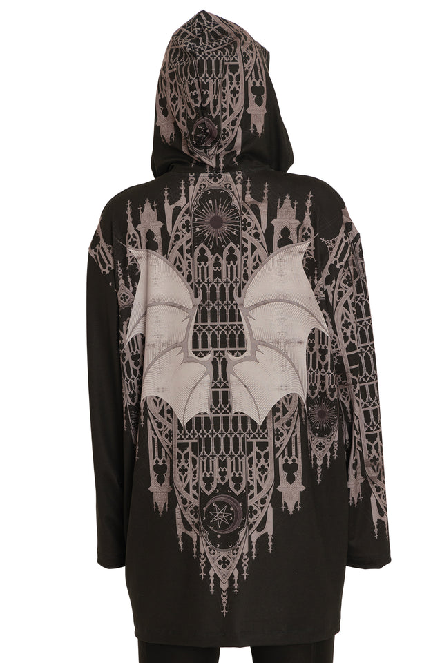 Gargoyle Guardian Long Sleeve Hooded Big Tee