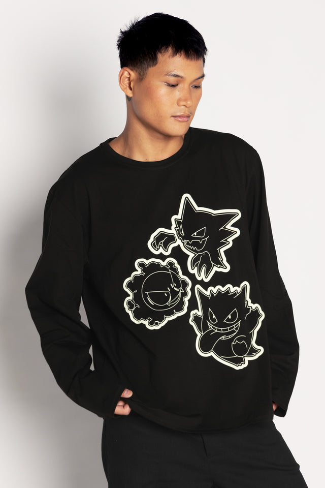 Gastly Evolution Long Sleeve Oversized Boyfriend Tee