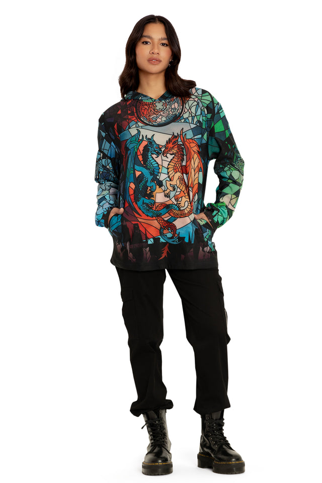 Glass Dragons Hoodie Sweater Front