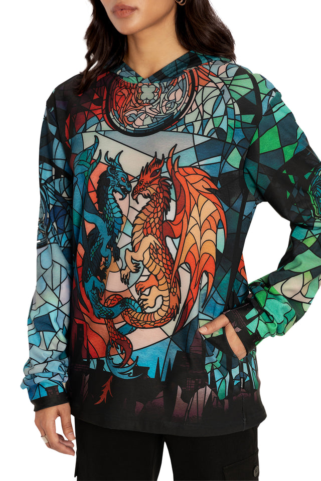 Glass Dragons Hoodie Sweater Front