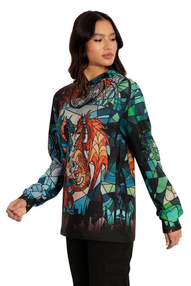 Glass Dragons Hoodie Sweater Side