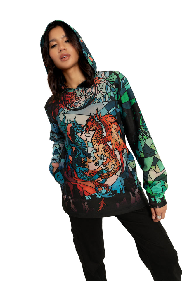 Glass Dragons Hoodie Sweater Wide