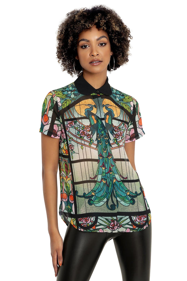 BlackMilk Clothing - Glass Garden Button Up Shirt