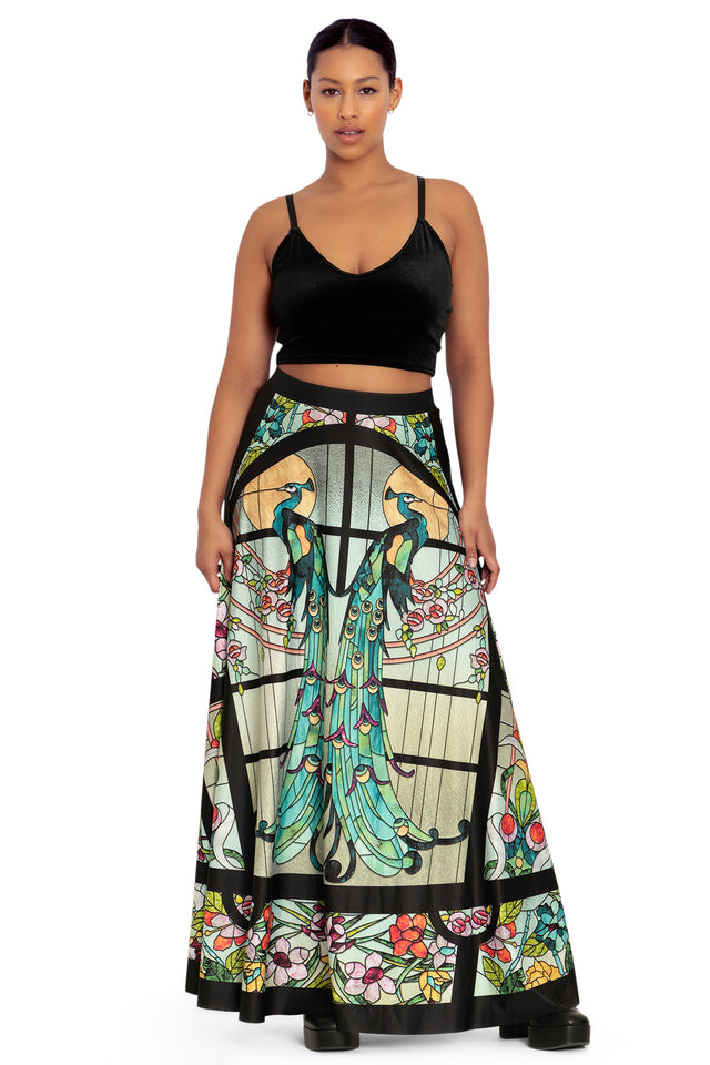 Glass Garden Maxi Skirt Front