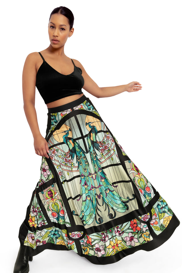 Glass Garden Maxi Skirt Wide