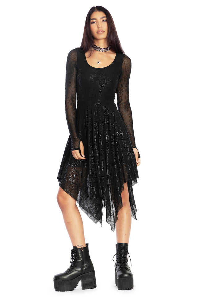 Good Charms Long Sleeve Handkerchief Dress - Limited BlackMilk Clothing Good Charms Long Sleeve Handkerchief Dress - Limited BlackMilk Clothing