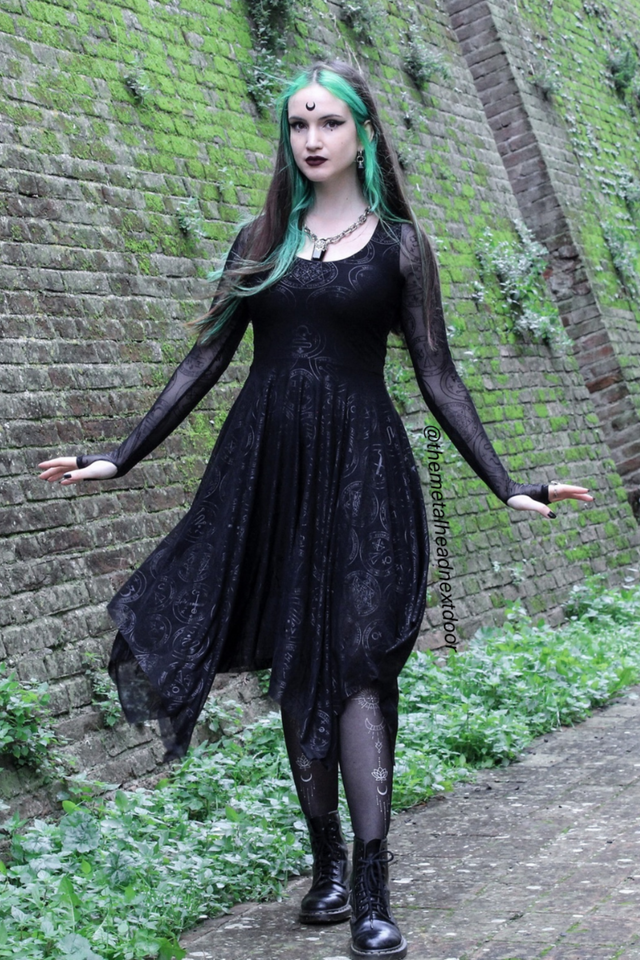 BlackMilk Clothing - Halloween Collection - Good Charms Long Sleeve Handkerchief Dress - @themetalheadnextdoor