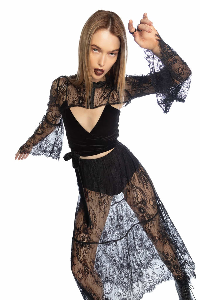 Gossamer Lace Shrug - Limited BlackMilk Clothing Gossamer Lace Shrug - Limited BlackMilk Clothing