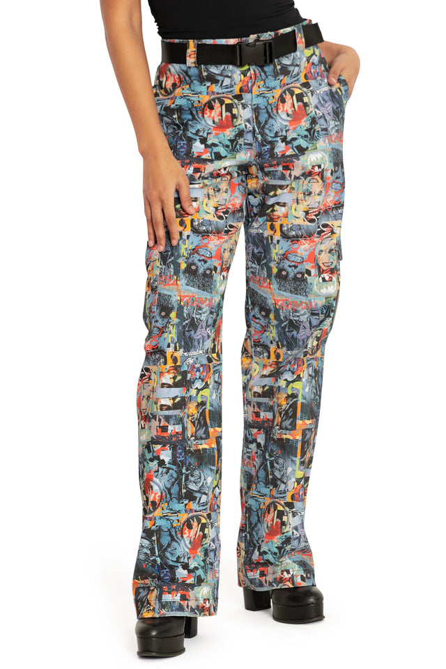 BlackMilk Clothing x Warner Brothers DC - Gotham Villains Straight Leg Cargo Pants - Warner Bros. Merchandise - Collaboration apparel - Licenced.