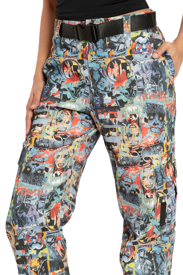 BlackMilk Clothing x Warner Brothers DC - Gotham Villains Straight Leg Cargo Pants - Warner Bros. Merchandise - Collaboration apparel - Licenced.
