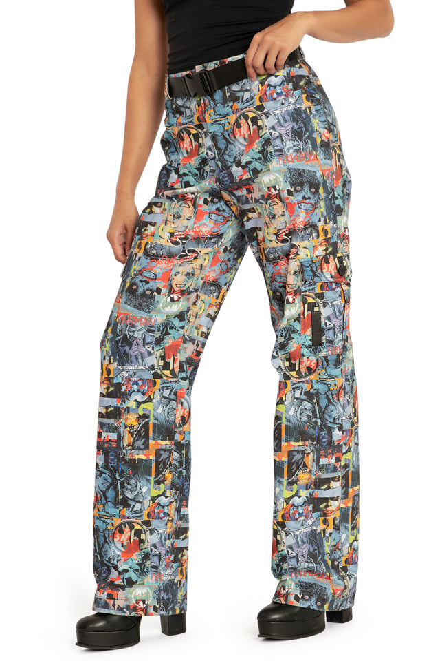 BlackMilk Clothing x Warner Brothers DC - Gotham Villains Straight Leg Cargo Pants - Warner Bros. Merchandise - Collaboration apparel - Licenced.