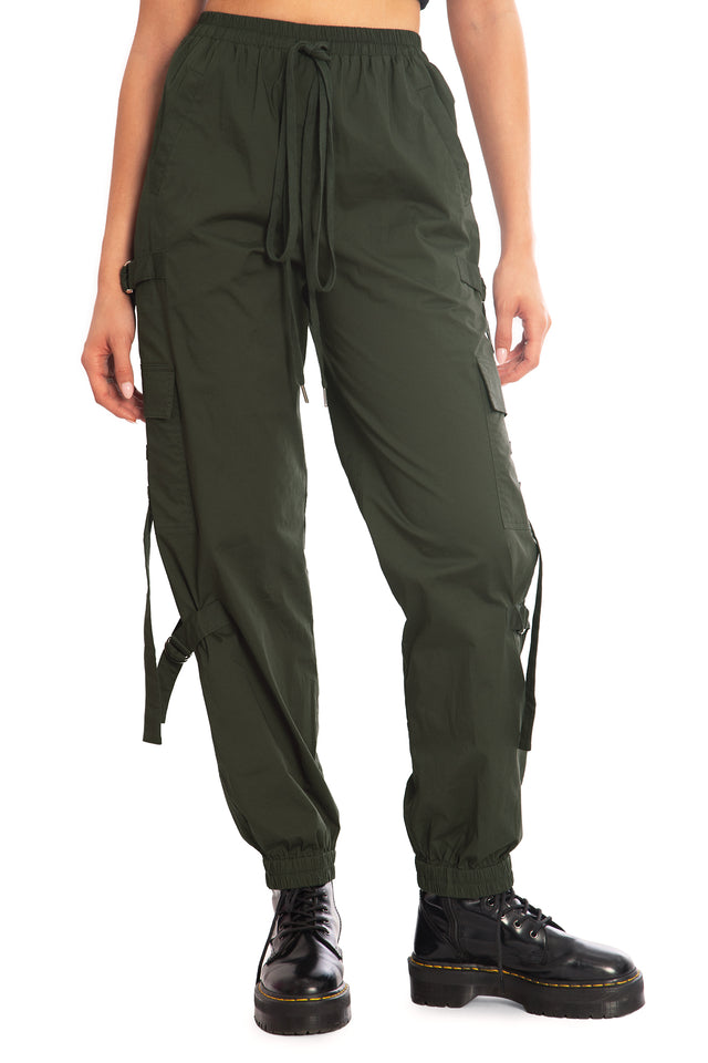 Jungle Green Strappy Comfy Cargo Pants