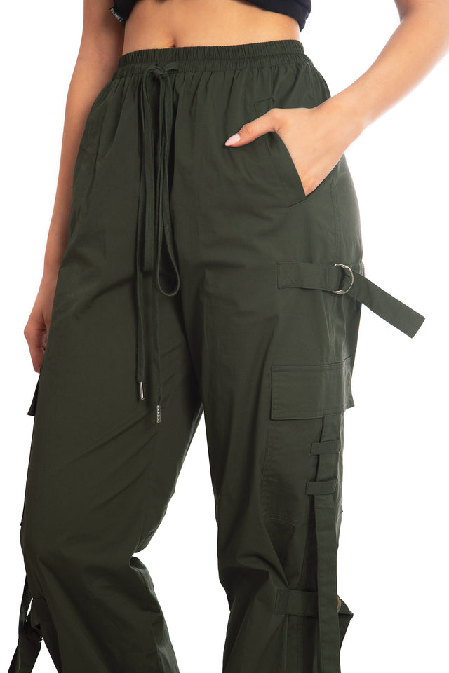 Jungle Green Strappy Comfy Cargo Pants