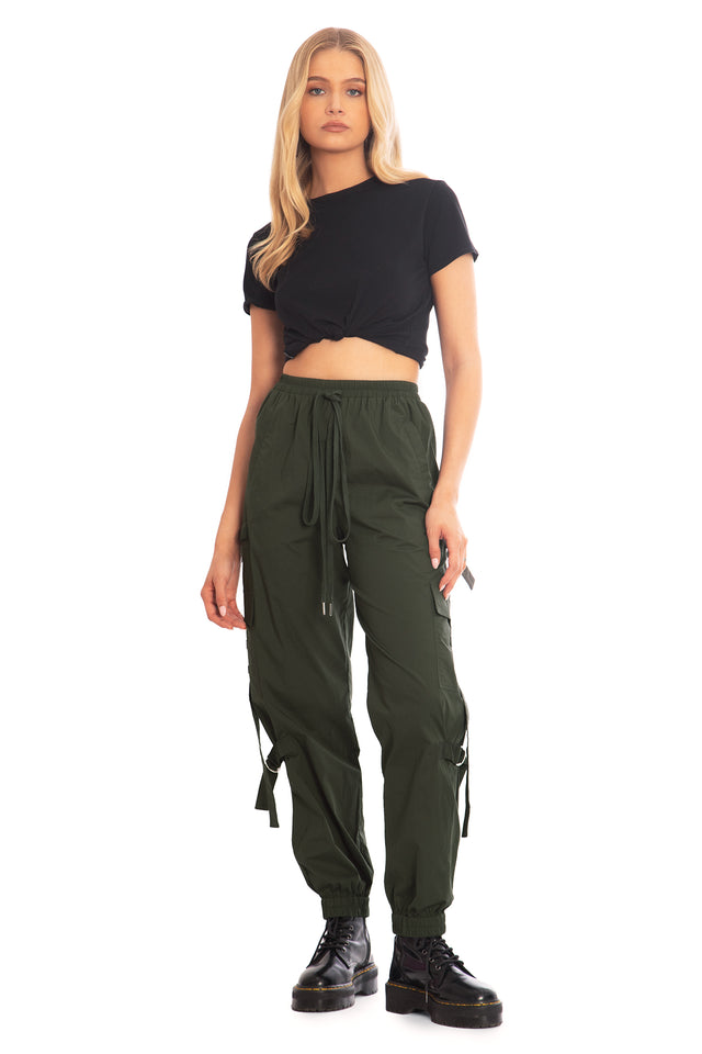 Jungle Green Strappy Comfy Cargo Pants