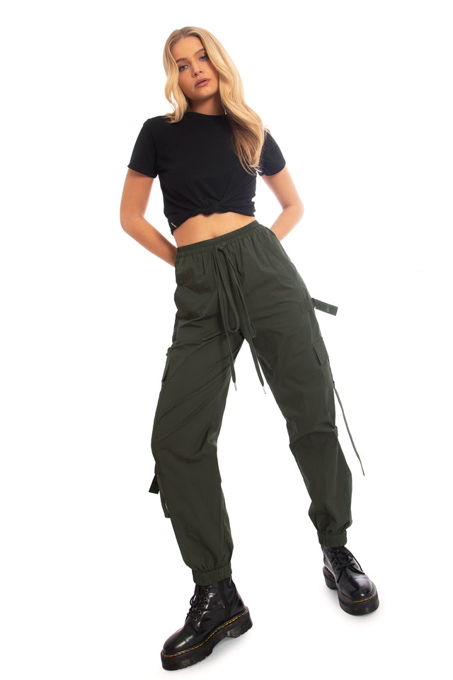 Jungle Green Strappy Comfy Cargo Pants