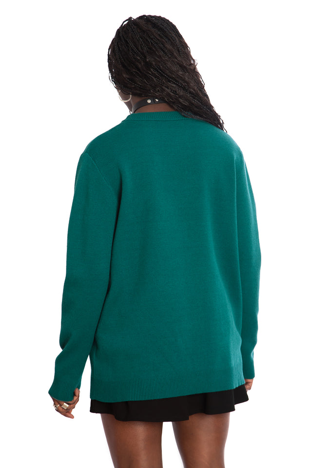 Under My Skin Green Crew Knit Sweater