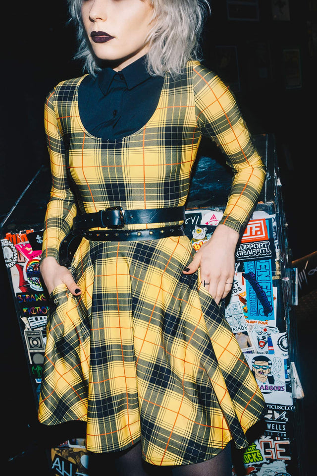 Grunge Tartan Toastie Long Sleeve Skater Dress Campaign 