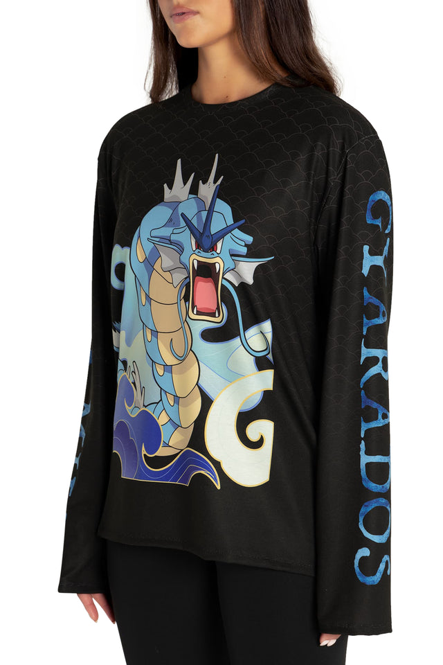 Gyarados Long Sleeve Oversized Boyfriend Tee Print