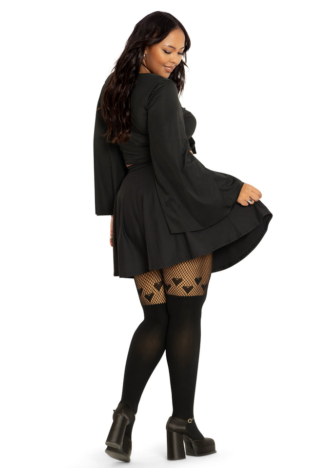 BlackMilk Clothing - Hearts Suspender Hosiery