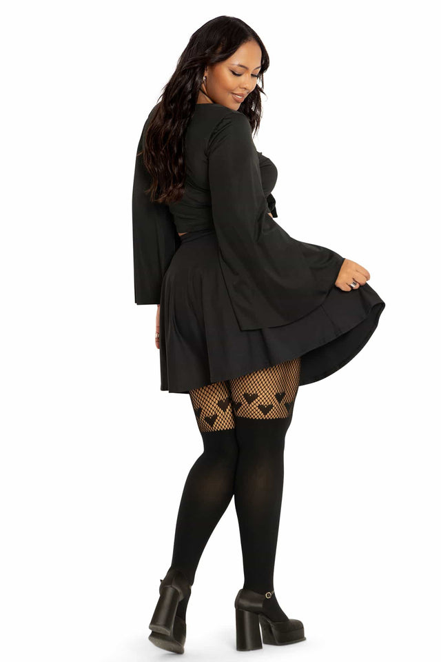 Black Hearts Suspender Hosiery