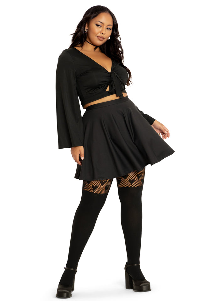 BlackMilk Clothing - Hearts Suspender Hosiery