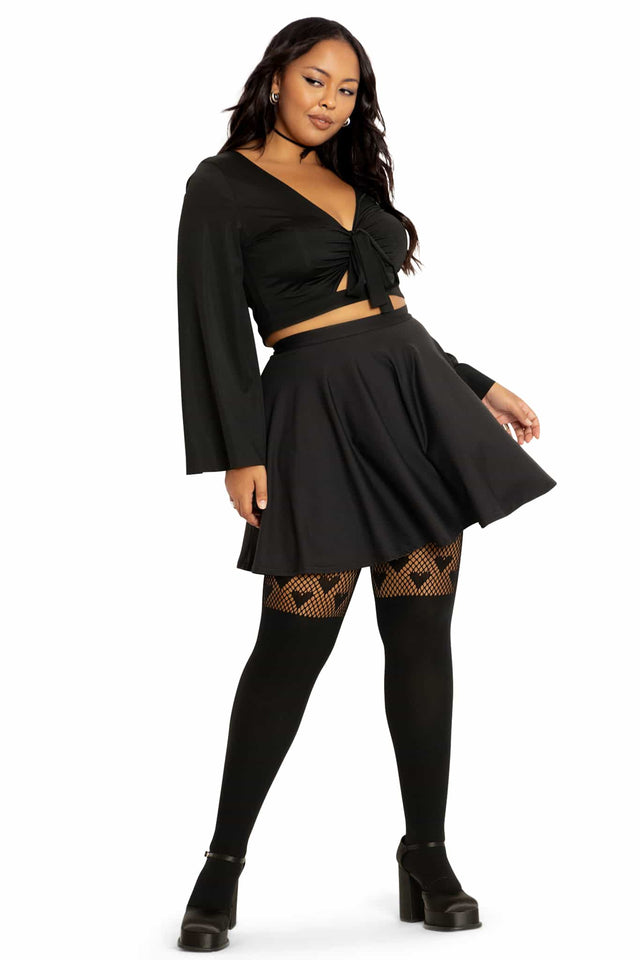 Black Hearts Suspender Hosiery
