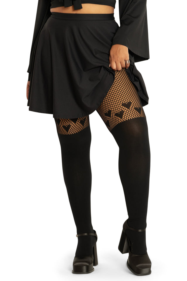 BlackMilk Clothing - Hearts Suspender Hosiery
