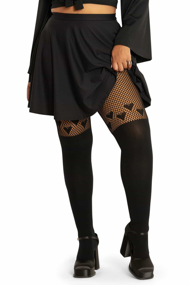 Black Hearts Suspender Hosiery