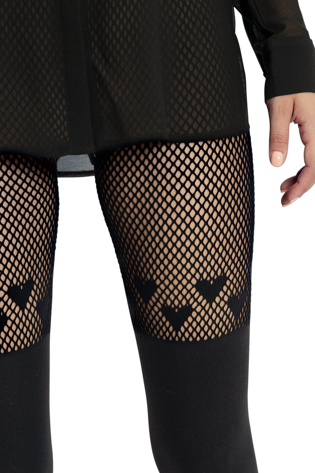 BlackMilk Clothing - Hearts Suspender Hosiery