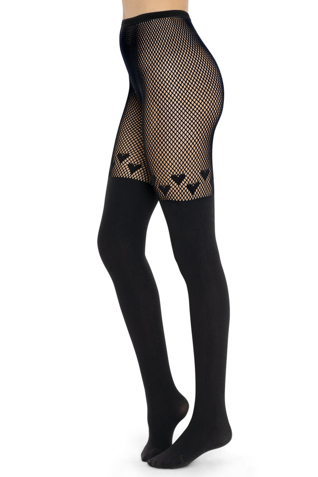 BlackMilk Clothing - Hearts Suspender Hosiery