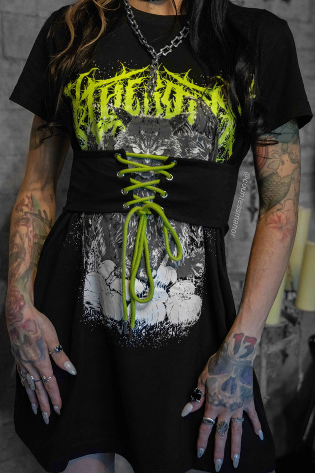 Heavy Mewtal Corset Tee Dress - Limited BlackMilk Clothing Heavy Mewtal Corset Tee Dress - Limited BlackMilk Clothing