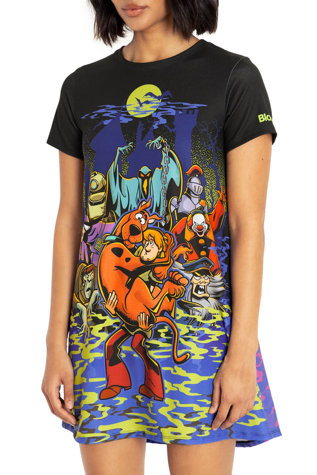 BlackMilk Clothing x Warner Brothers Scooby Doo - Heebie Jeebiesville Swing Tee Dress- Warner Bros. Merchandise - Collaboration apparel - Licenced.