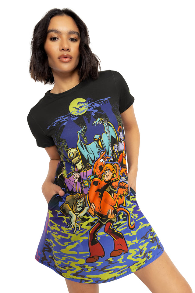 BlackMilk Clothing x Warner Brothers Scooby Doo - Heebie Jeebiesville Swing Tee Dress- Warner Bros. Merchandise - Collaboration apparel - Licenced.