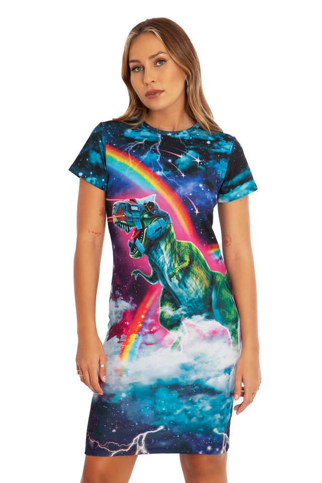 BlackMilk Hell Yeah Reversible Longline Tee Dress, black longline tee dress with 'Hell Yeah' graphic, from the BlackMilk Birthday Collection