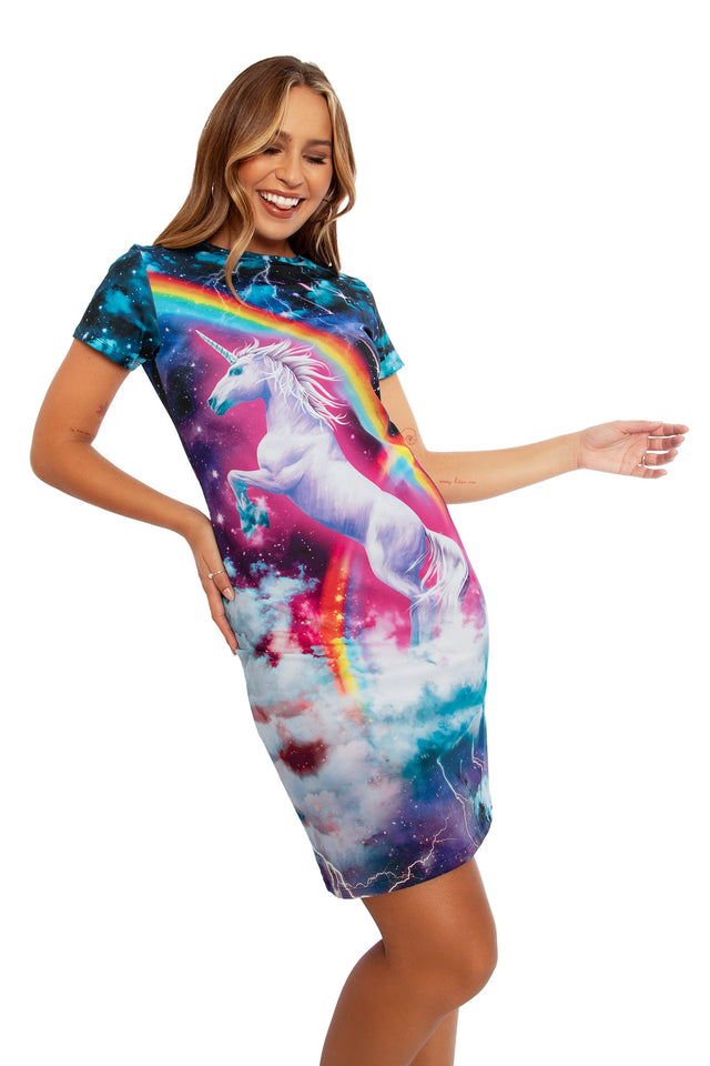 BlackMilk Hell Yeah Reversible Longline Tee Dress, black longline tee dress with 'Hell Yeah' graphic, from the BlackMilk Birthday Collection