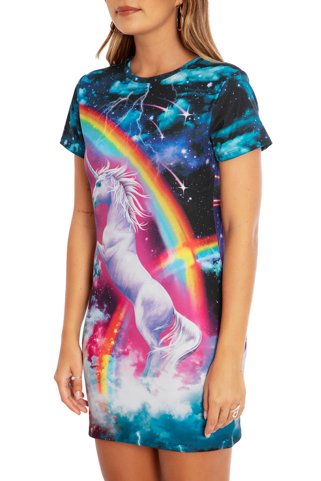 BlackMilk Hell Yeah Reversible Tee Dress, black reversible t-shirt dress with 'Hell Yeah' graphic, from the BlackMilk Birthday Collection