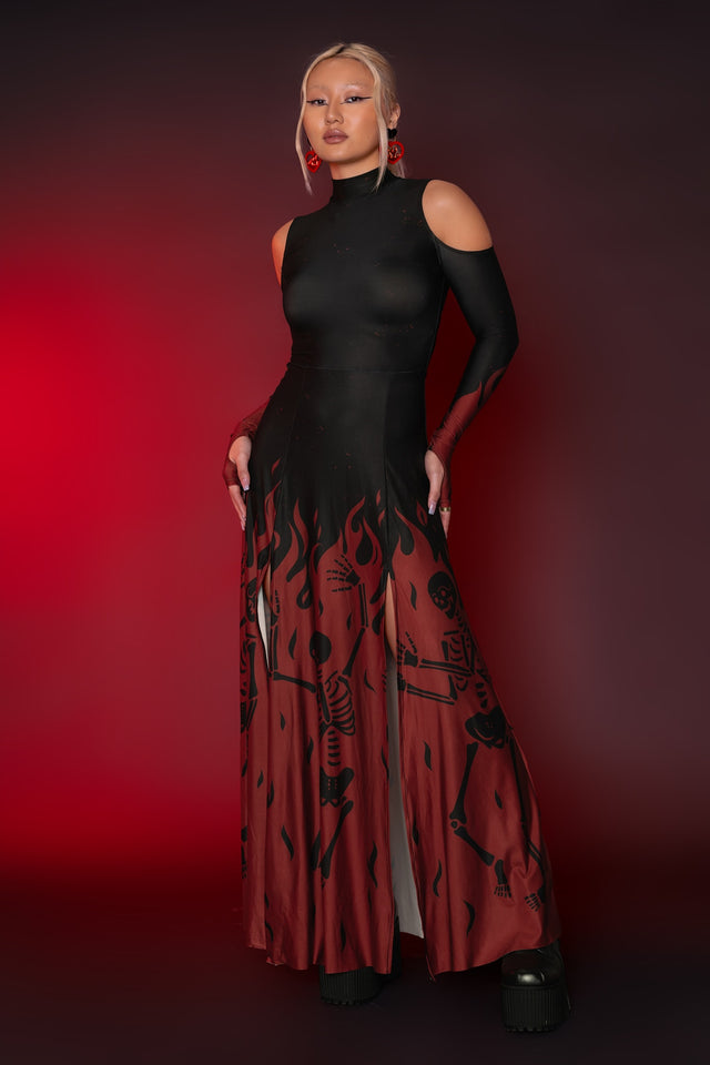 Hellfire Cold Shoulder Maxi Dress Hellfire Cold Shoulder Maxi Dress