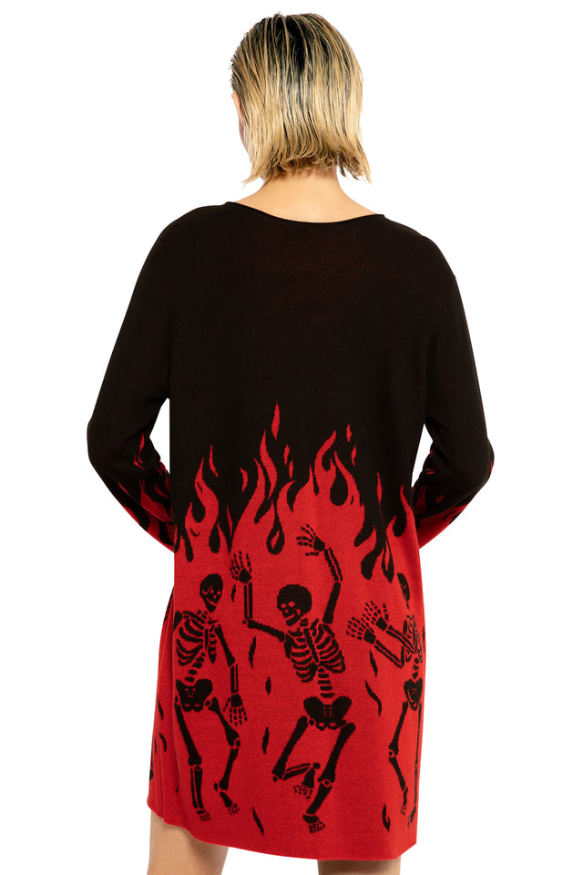 Hellfire Knit Oversized Longline Sweater back 